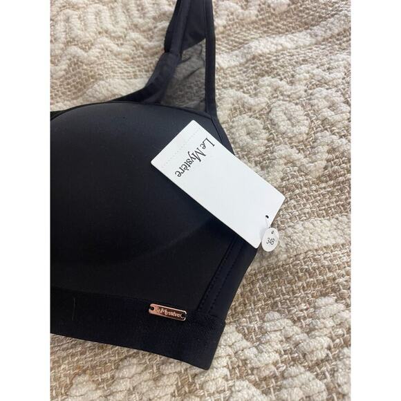 Le Mystere Bra 34B Sheer Illusion Wirefree Lightly Padded Plunge NEW NWT - Picture 4 of 10